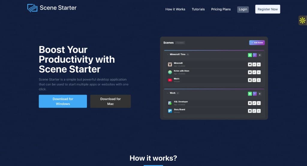 Scene Starter – desktop productivity launcher